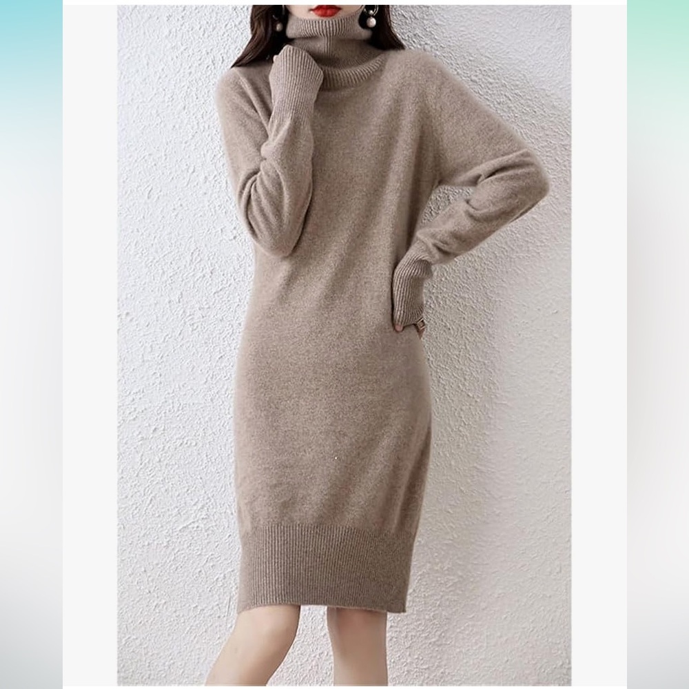 100% Merino Long Sleeve Sweater Dress